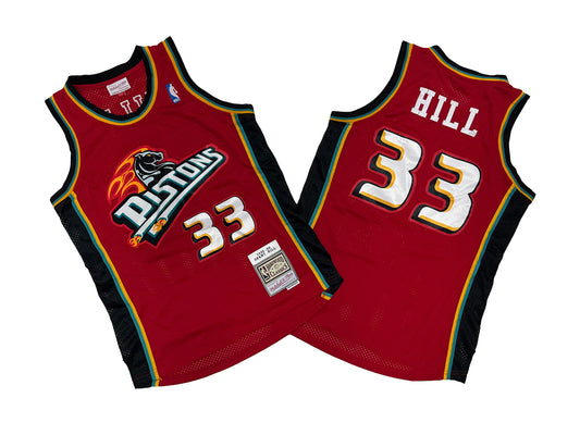 DETROIT PISTONS GRANT HILL RED VINTAGE JERSEY
