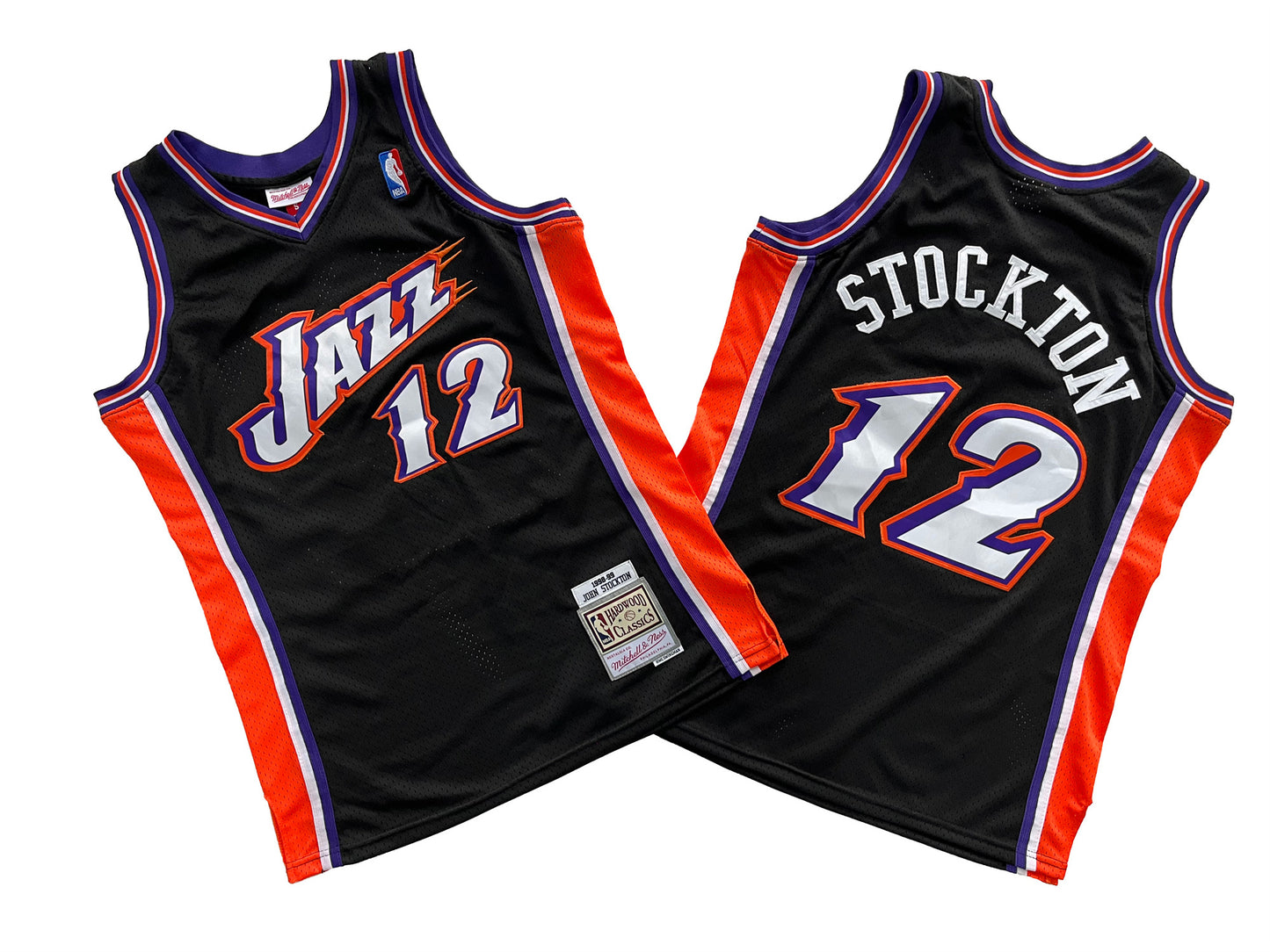 UTAH JAZZ JOHN STOCKTON BLACK VINTAGE JERSEY