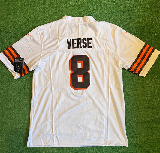 CLEVELAND BROWNS JARED VERSE WHITE RETRO JERSEY