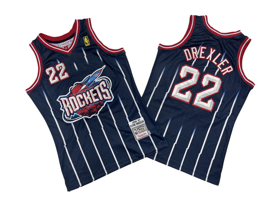HOUSTON ROCKETS CLYDE DREXLER BLUE JERSEY