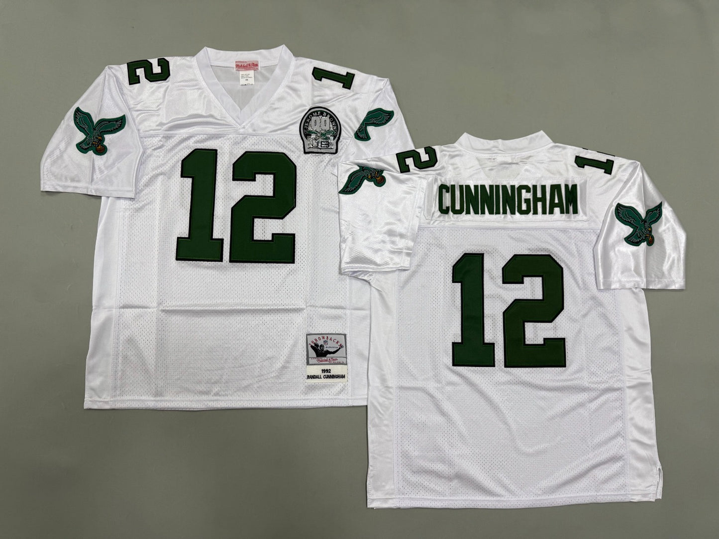 PHILIDELPHIA EAGLES RANDAL CUNNINGHAM WHITE VINTAGE JERSEY