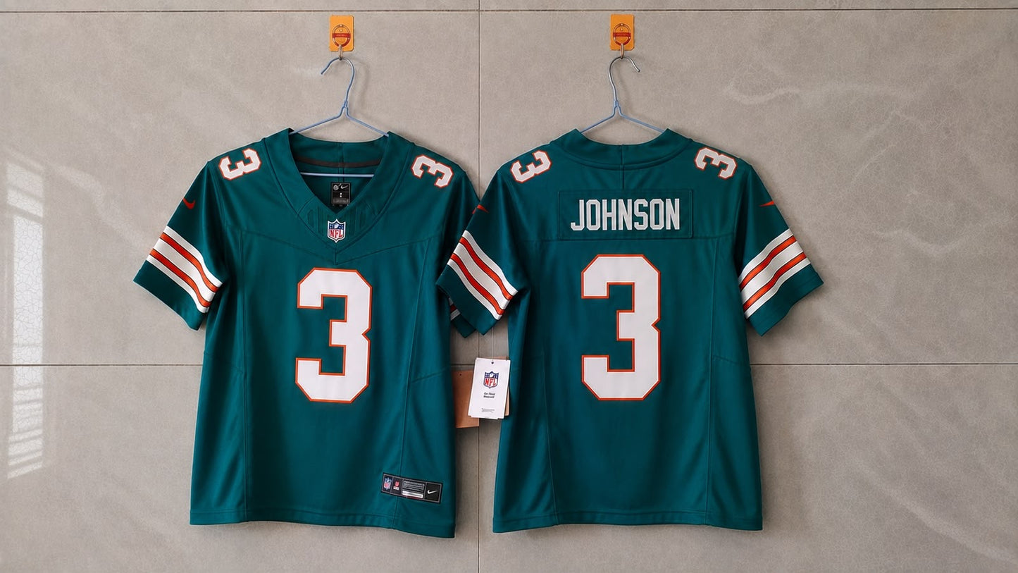 MIAMI DOLPHINS CHRIS JOHNSON BLUE JERSEY