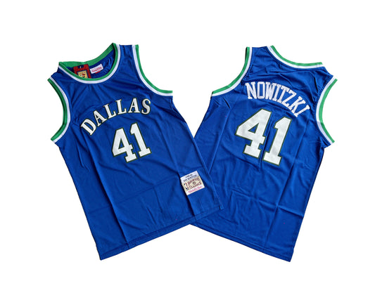 DALLAS MAVERICKS DIRK NOWITZKI BLUE VINTAGE JERSEY