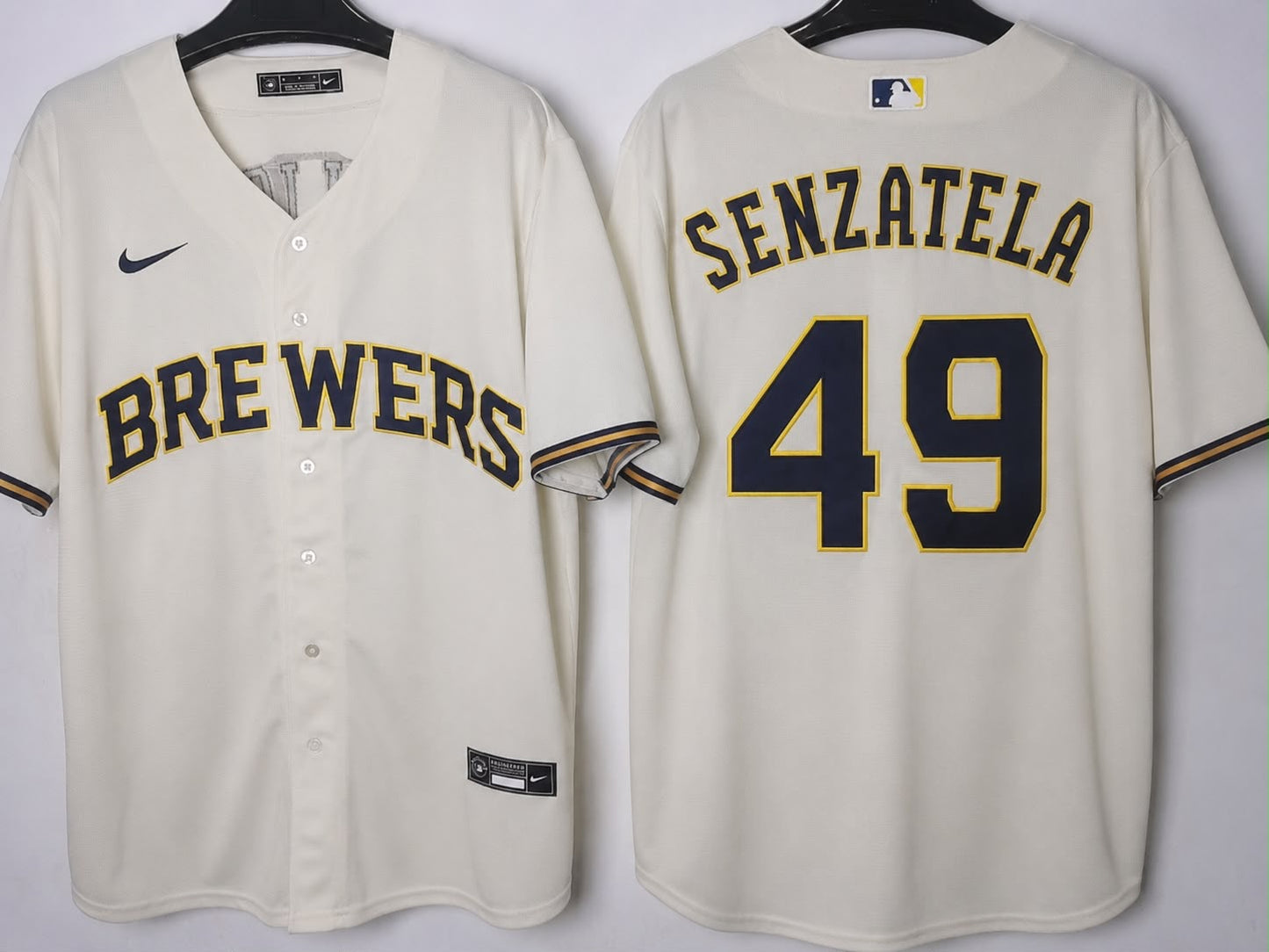 MILWAUKEE BREWERS ANTONIO SEZATELA WHITE JERSEY