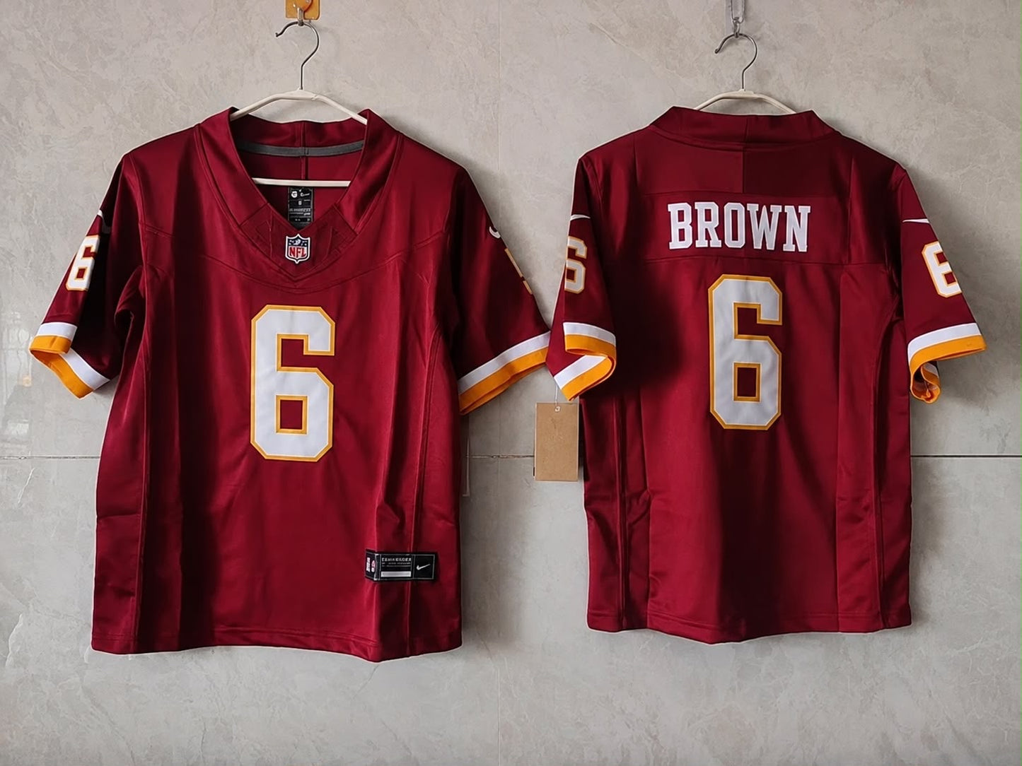 WASHINGTON COMMANDERS DYAMI BROWN BURGANDY JERSEY