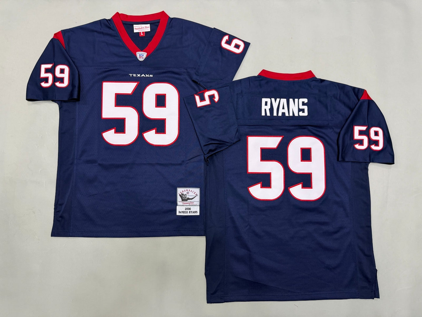 HOUSTON TEXANS DEMECO RYANS BLUE VINTAGE JERSEY