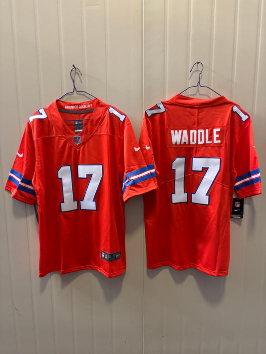 Denver Broncos Jaylen Waddle Orange Retro Jersey