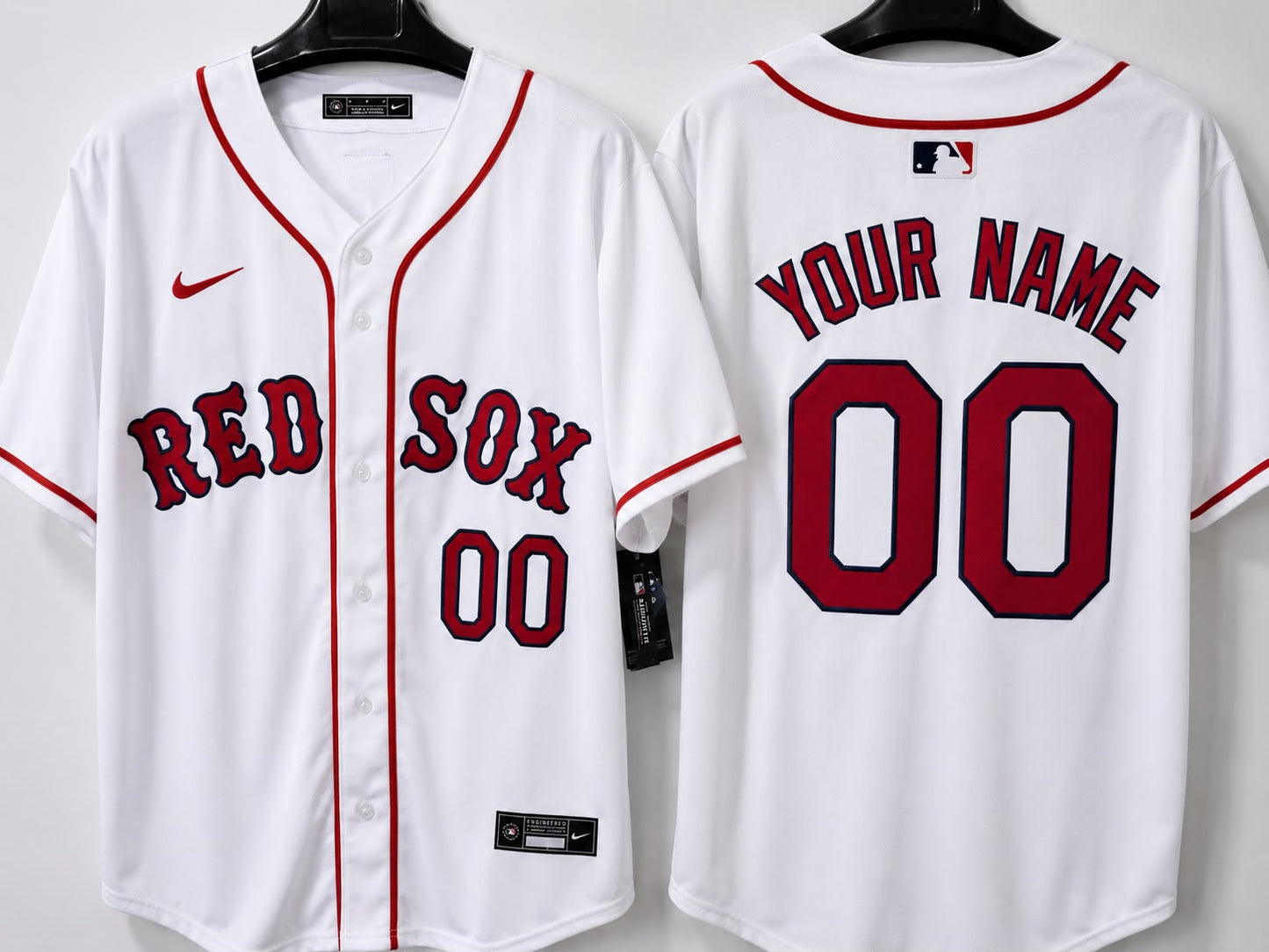 BOSTON RED SOCKS WHITE CUSTOM JERSEY