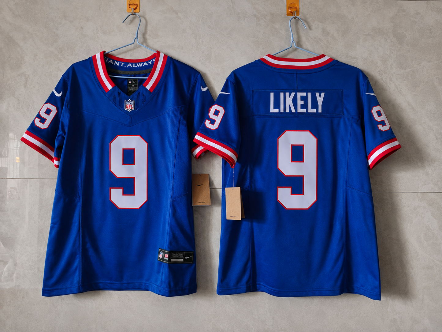 NEW YORK GIANTS ISAIAH LIKELY RETRO BLUE JERSEY