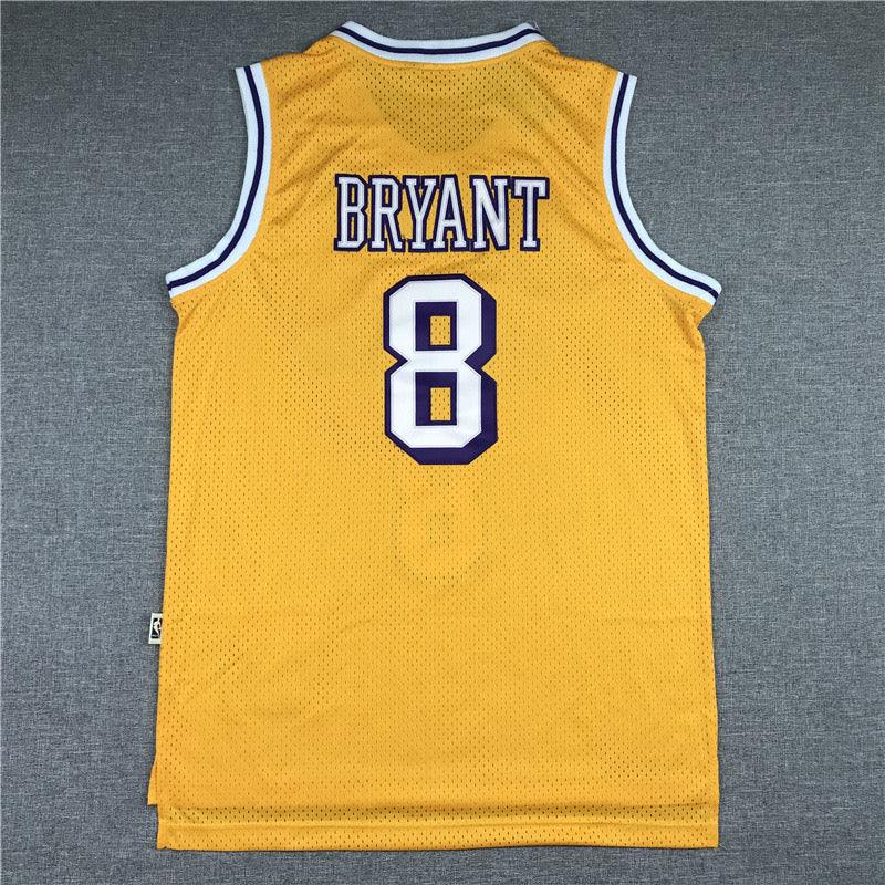 LOS ANGELES LAKERS KOBE BRYANT YELLOW VINTAGE JERSEY