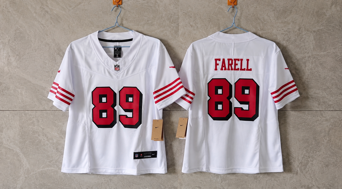 SAN FRANCISCO 49ERS LUKE FARELL WHITE THROWBACK JERSEY