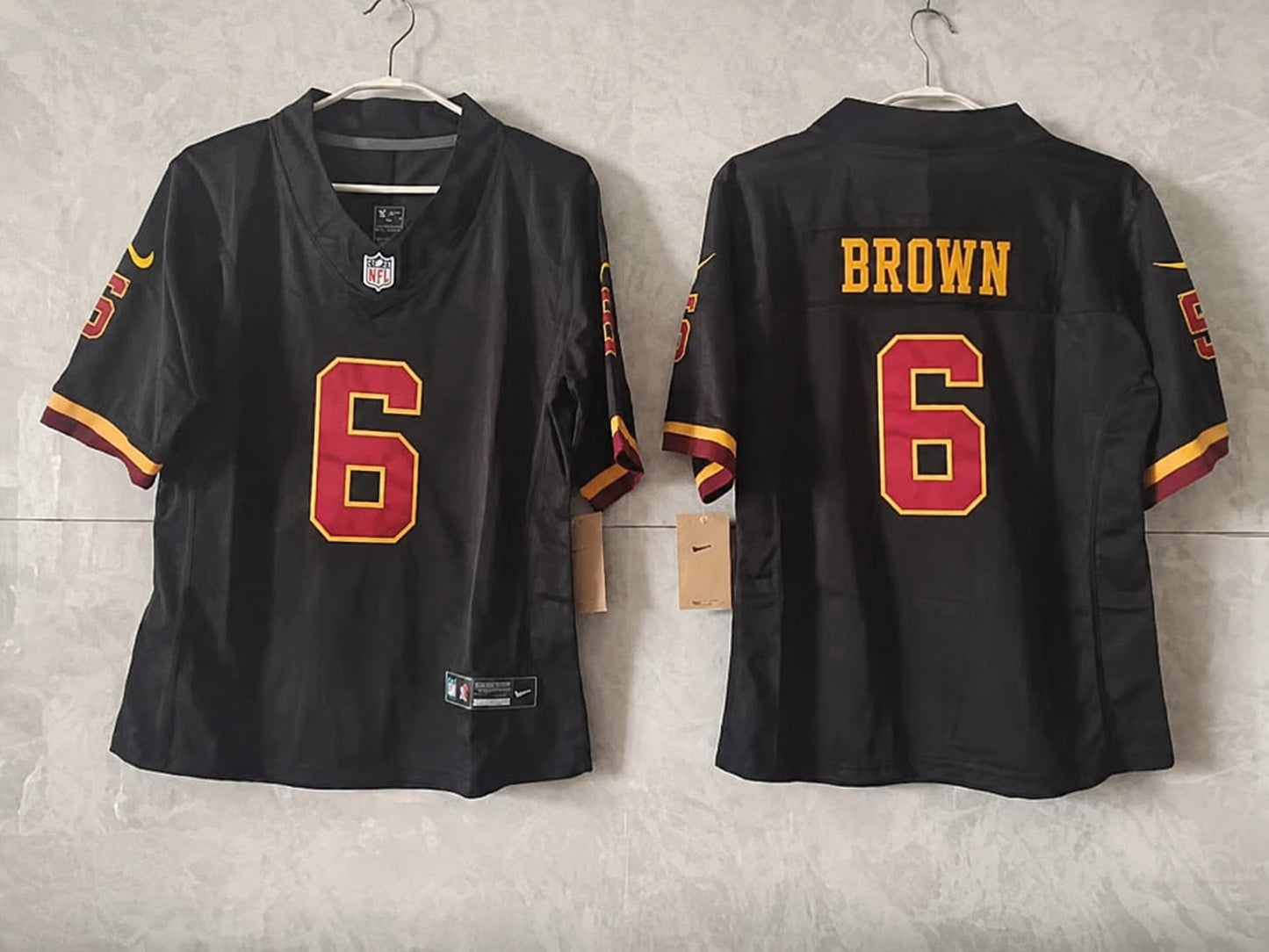 WASHINGTON COMMANDERS DYAMI BROWN BLACK JERSEY