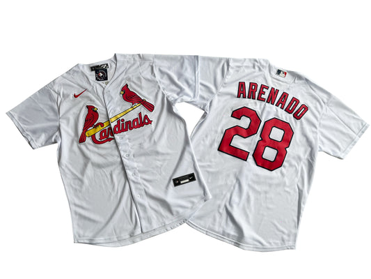 ST LOUIS CARDINALS NOLAN ARENADO WHITE JERSEY