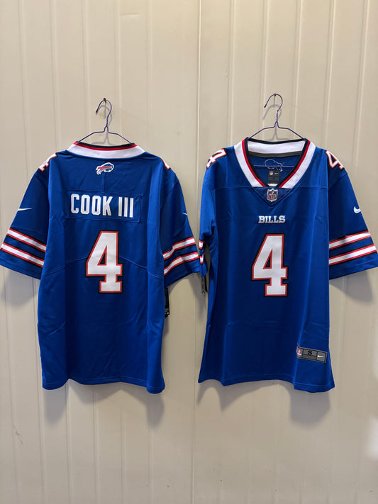 BUFFALO BILLS JAMES COOK III BLUE JERSEY