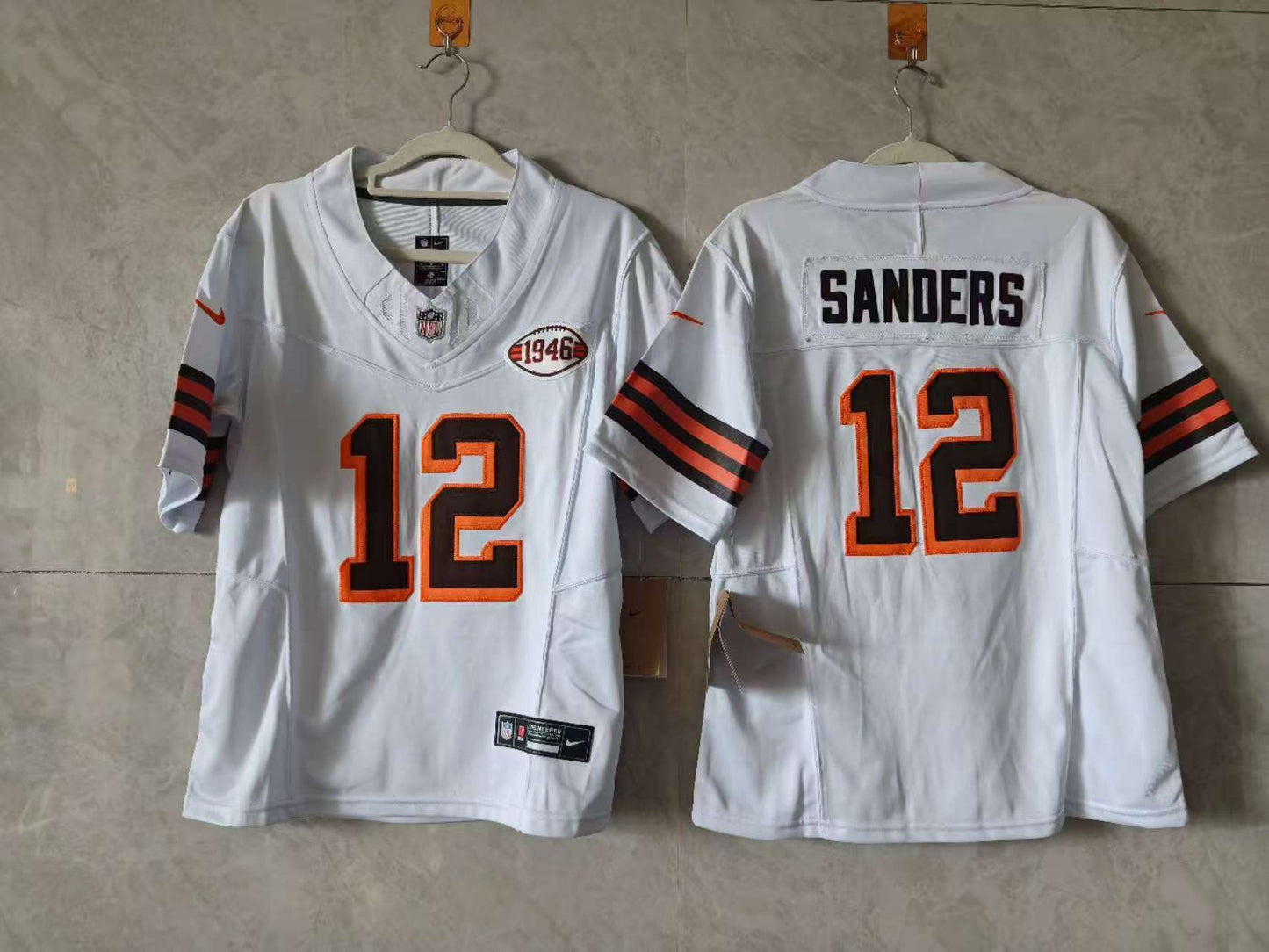 CLEVELAND BROWNS SHEDUER SANDERS WHITE JERSEY