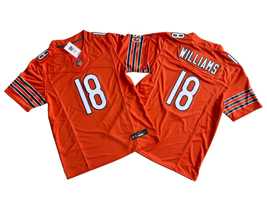 CHICAGO BEARS CALEB WILLIAMS ORANGE JERSEY
