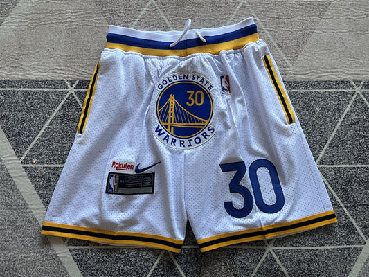GOLDEN STATE WARRIOS STEPHEN CURRY WHITE SHORTS