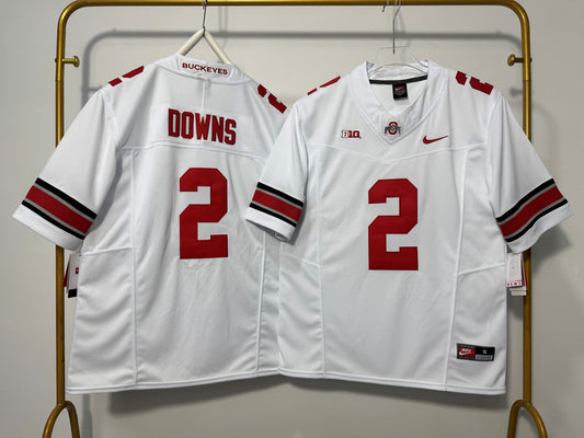OHIO STATE BUCKEYES CALEB DOWNS WHITE JERSEY