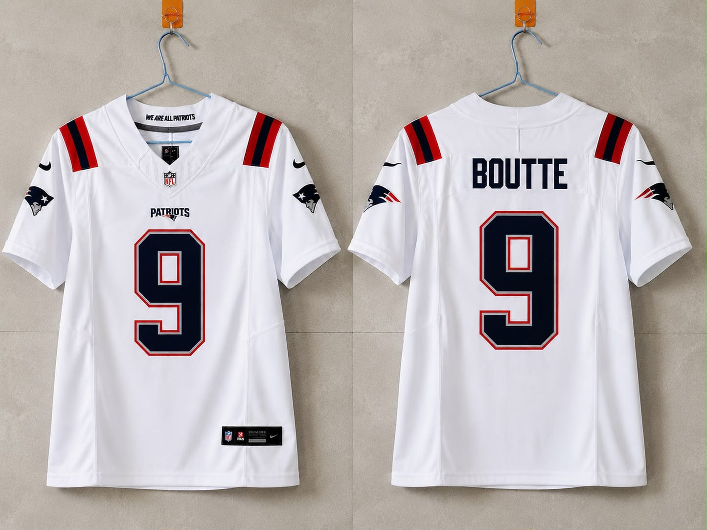 NEW ENGLAND PATRIOTS KAYSHON BOUTTE WHITE JERSEY