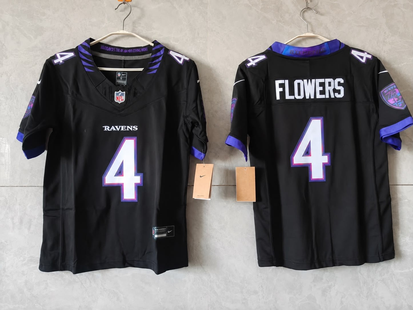 BALTIMORE RAVENS ZAY FLOWERS BLACK JERSEY
