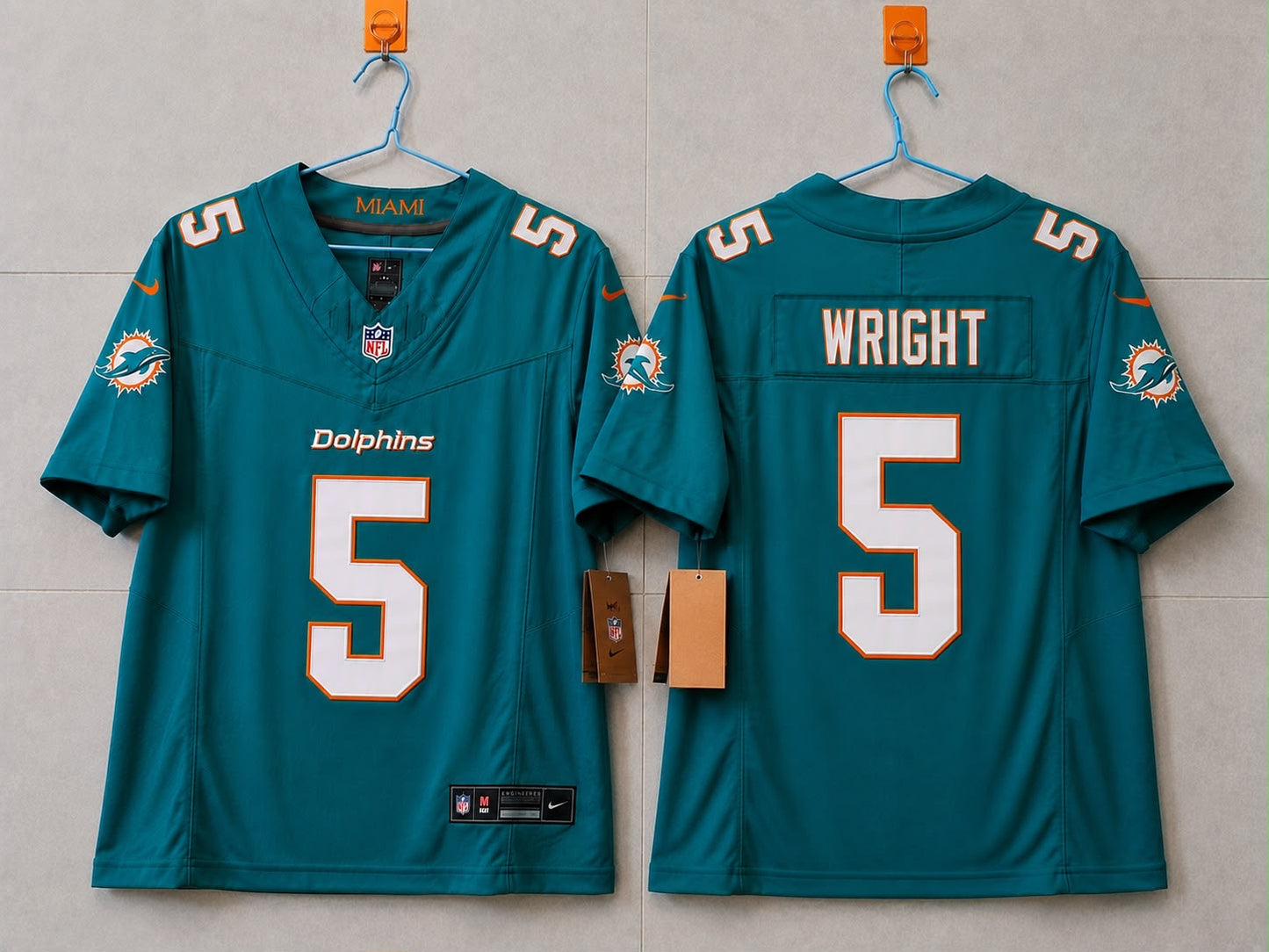 MIAMI DOLPHINS JAYLEN WRIGHT BLUE JERSEY