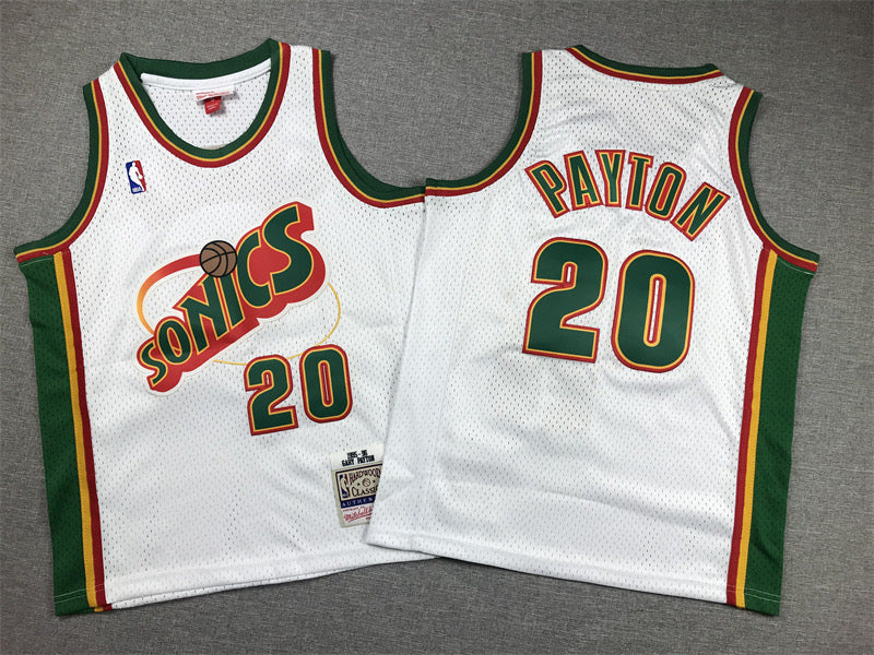 SEATTLE SUPERSONICS GARY PAYTON WHITE JERSEY