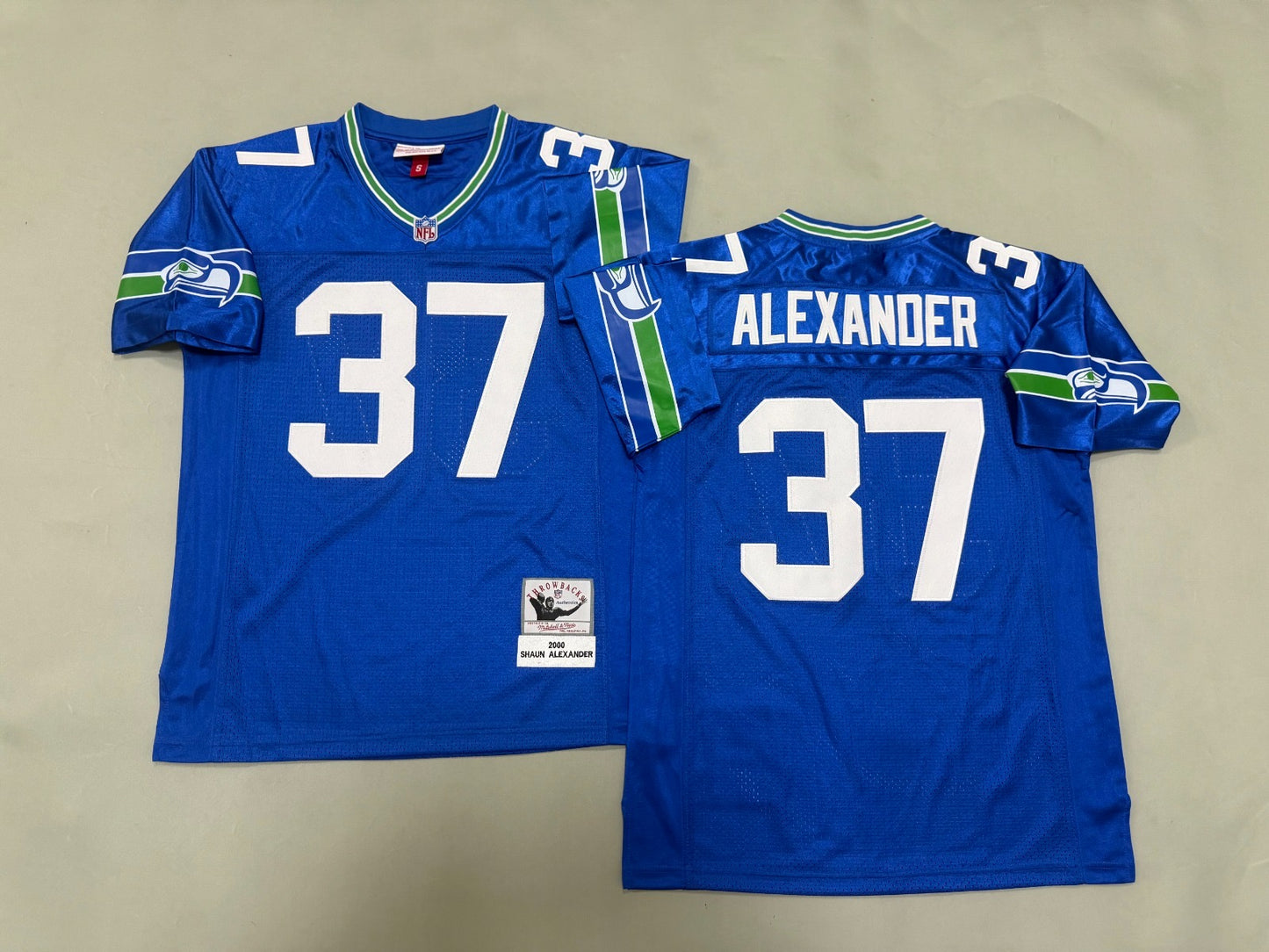 SEATTLE SEAHAWKS SHAUN ALEXANDER BLUE VINTAGE JERSEY