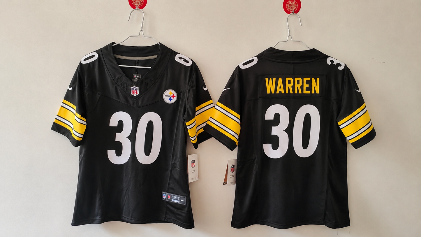 PITTSBURGH STEELERS JAYLEN WARREN BLACK JERSEY
