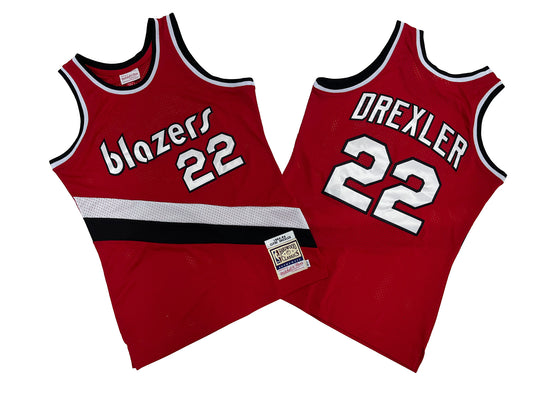 PORTLAND TRAIL BLAZERS CLYDE DREXLER RED VINTAGE JERSEY