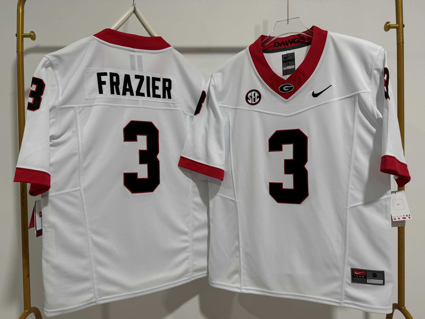 GEORGIA BULLDOGS NATE FRAZIER WHITE JERSEY