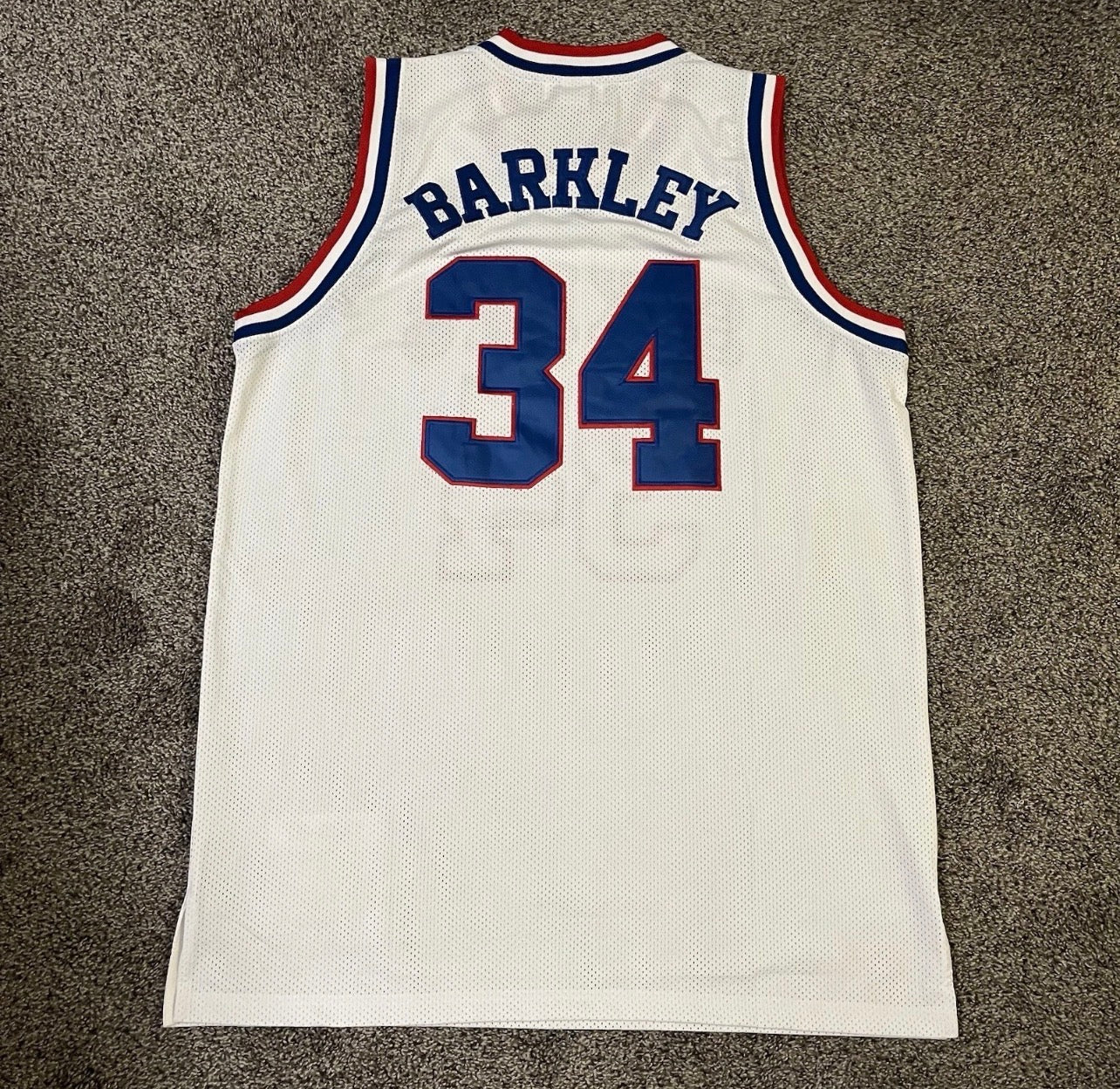 PHILADELPHIA 76ERS CHARLES BARKLEY WHITE VINTAGE JERSEY