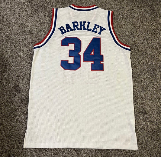 PHILADELPHIA 76ERS CHARLES BARKLEY WHITE VINTAGE JERSEY