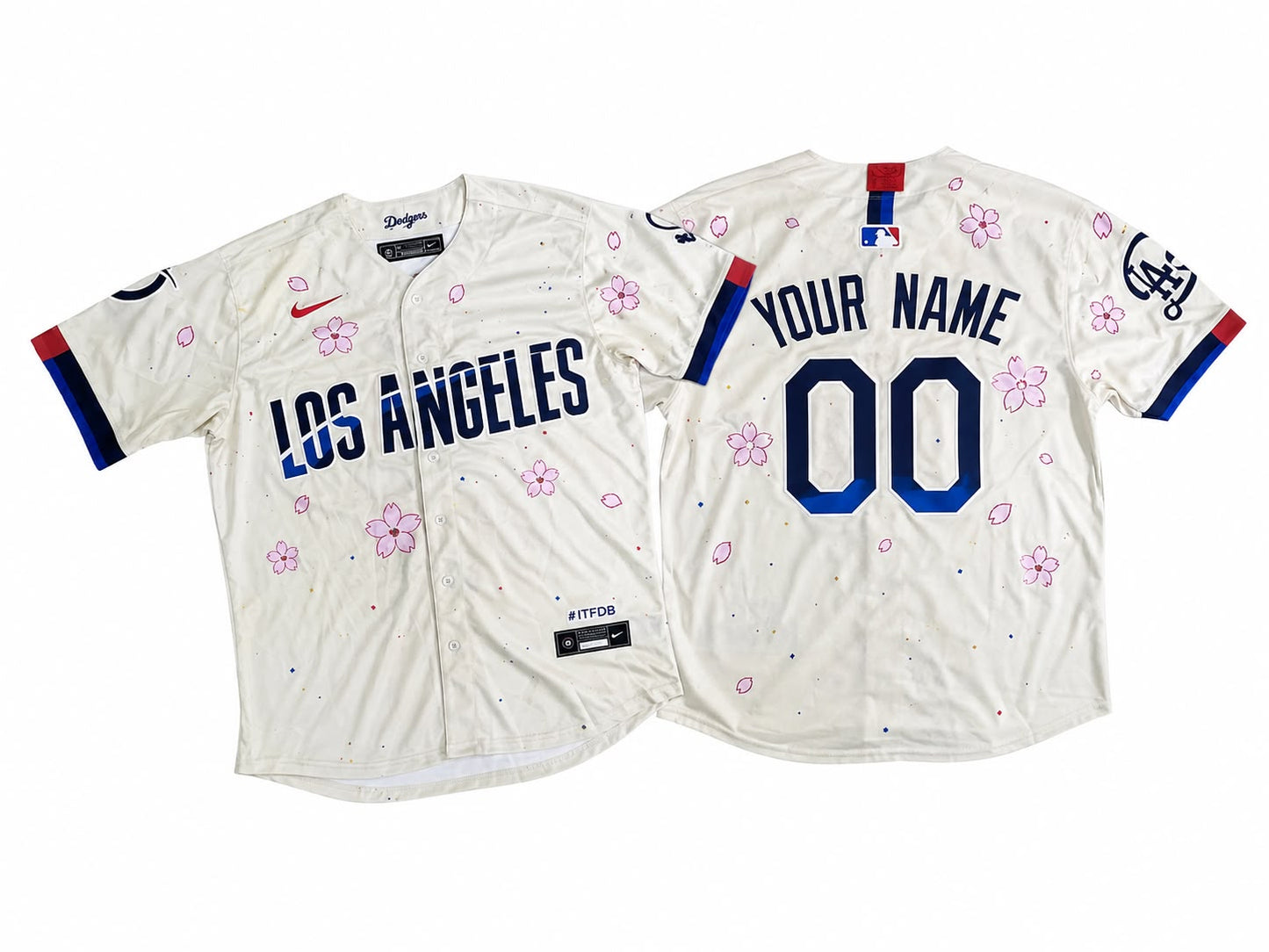 LOS ANGELES DODGERS CUSTOM BEIGE CHERRY BLOSSOM JERSEY