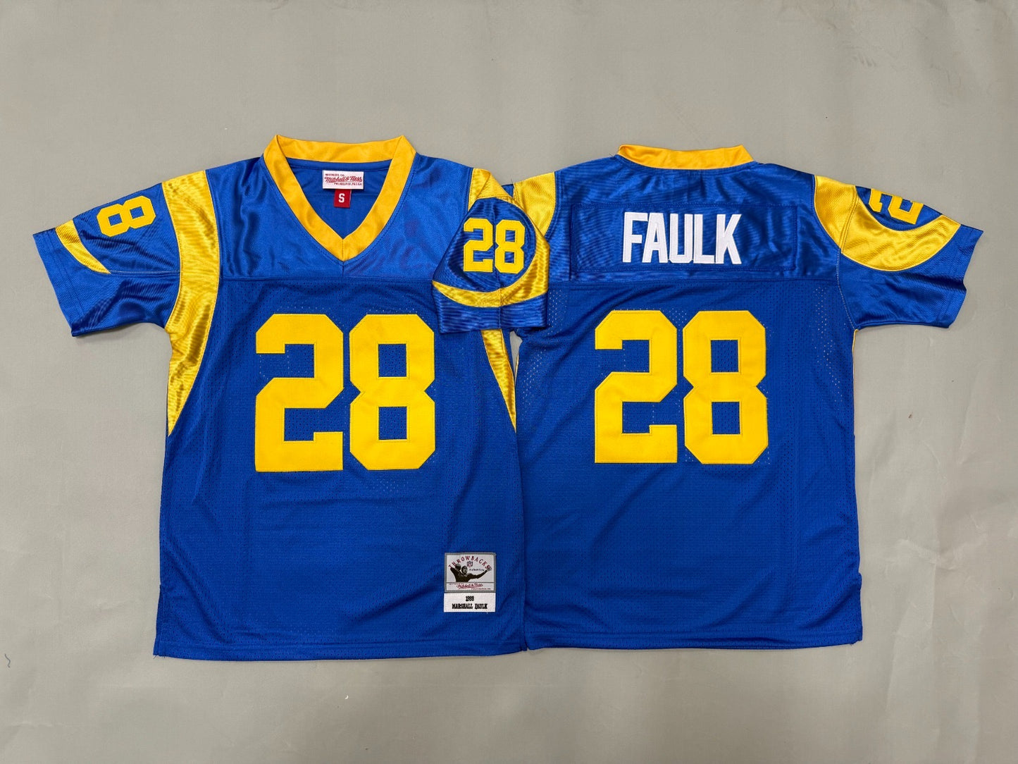ST. LOUIS RAMS MARSHALL FAULK BLUE VINTAGE JERSEY