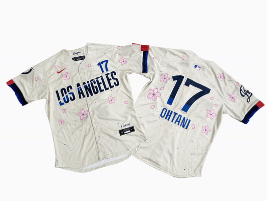 LOS ANGELES DODGERS SHOHEI OHTANI WHITE CHERRY BLOSSOM JERSEY