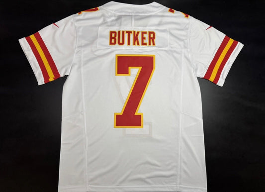 KANSAS CITY CHIEFS HARRISON BUTKER WHITE JERSEY