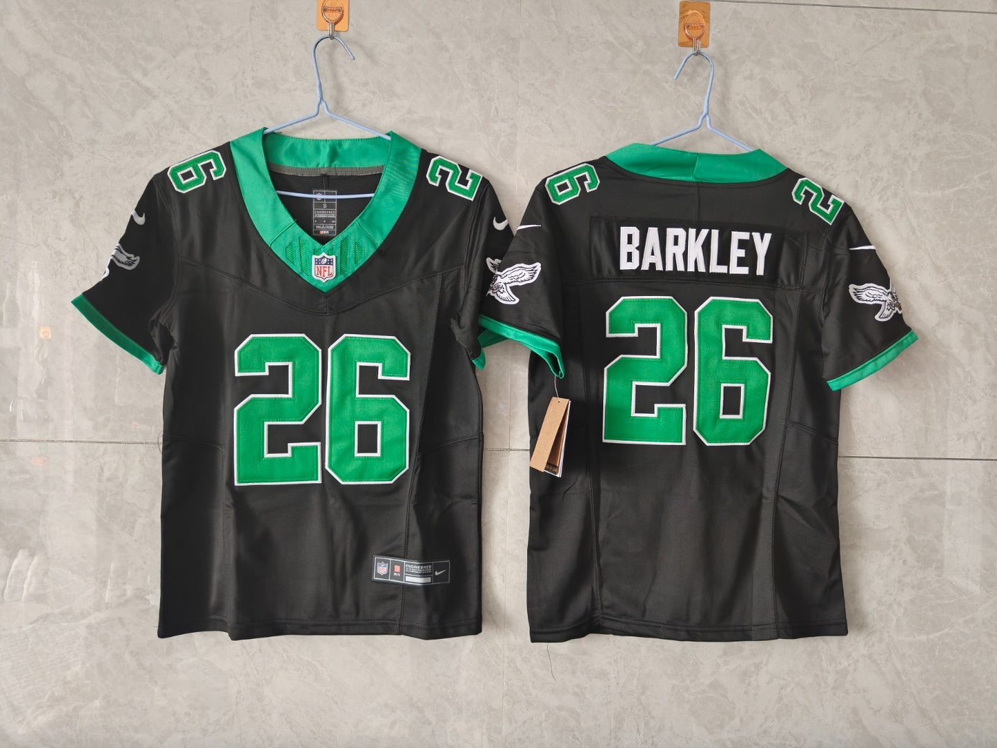 PHILADELPHIA EAGLES SAQUON BARKLEY KELLY GREEN AND BLACK JERSEY