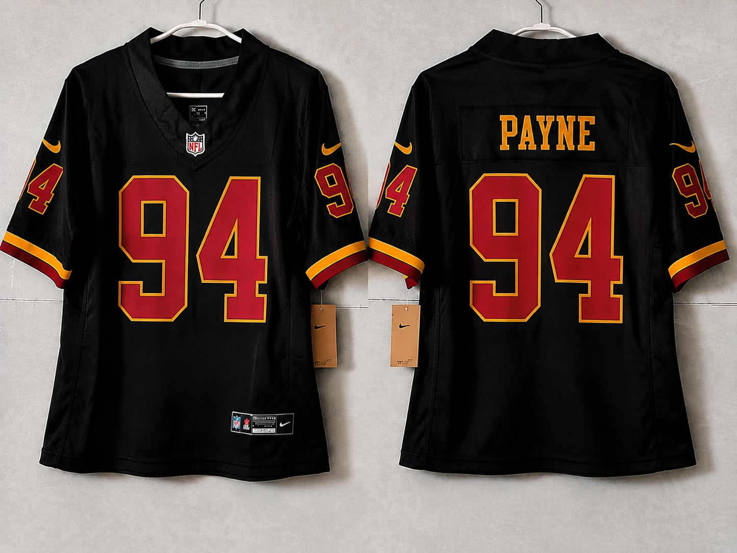 WASHINGTON COMMANDERS DARON PAYNE BLACK JERSEY
