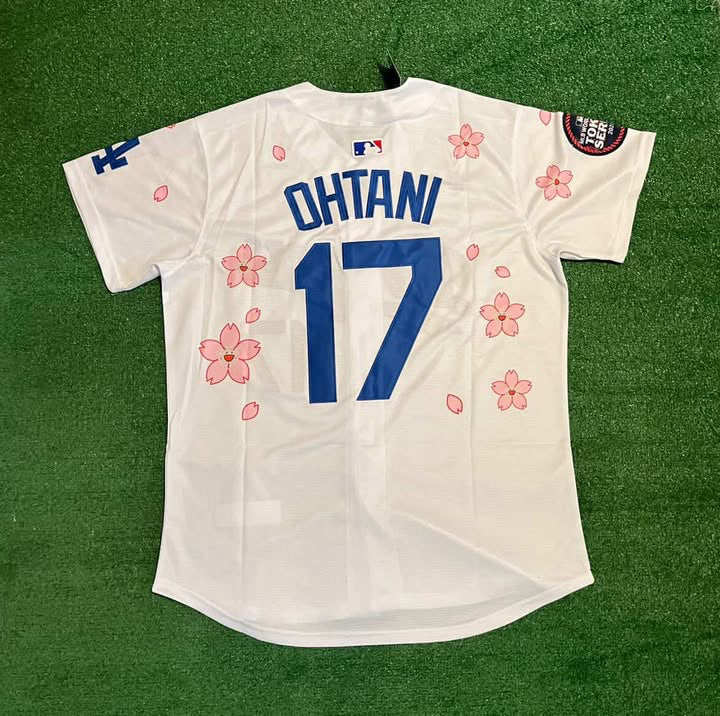 Shohei Ohtani White Floral Los Angeles Baseball Jersey