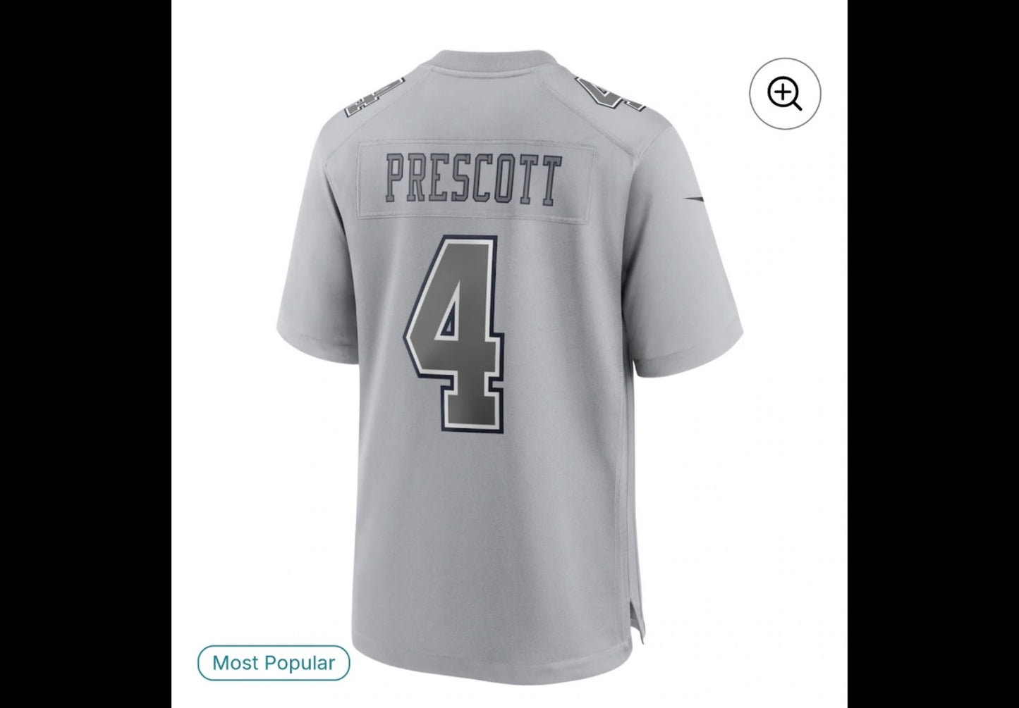 DALLAS COWBOYS DAK PRESSCOTT GREY JERSEY