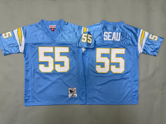 SAN DIEGO CHARGERS JUNIOR SEAU BABY BLUE JERSEY