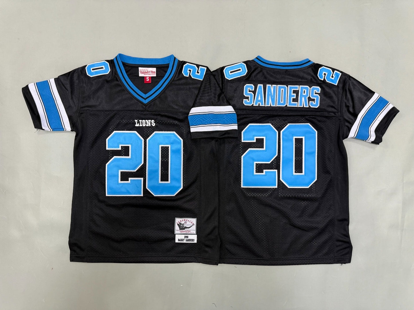 DETROIT LIONS BARRY SANDERS BLACK VINTAGE JERSEY