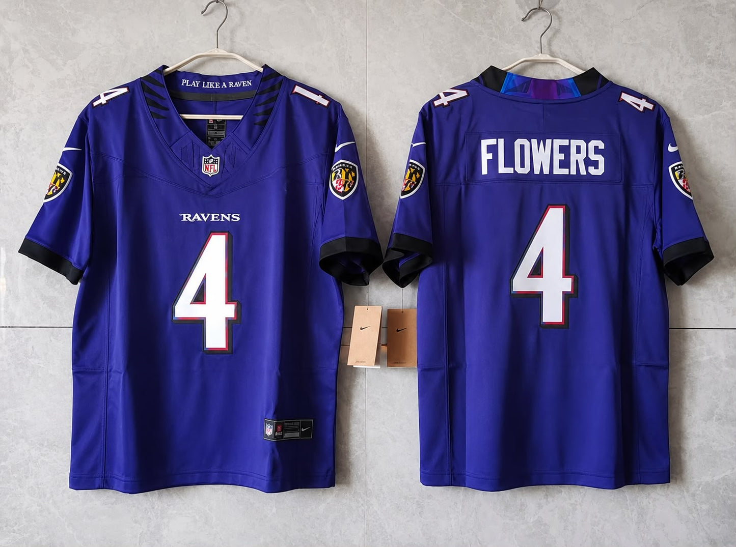 BALTIMORE RAVENS ZAY FLOWERS PURPLE JERSEY