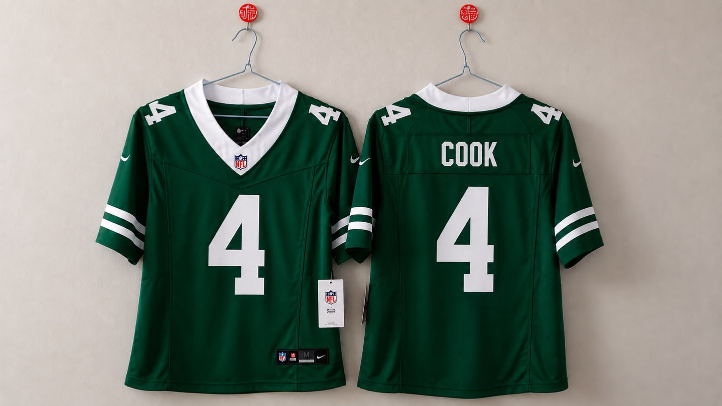 NEW YORK JETS BRADY COOK GREEN JERSEY