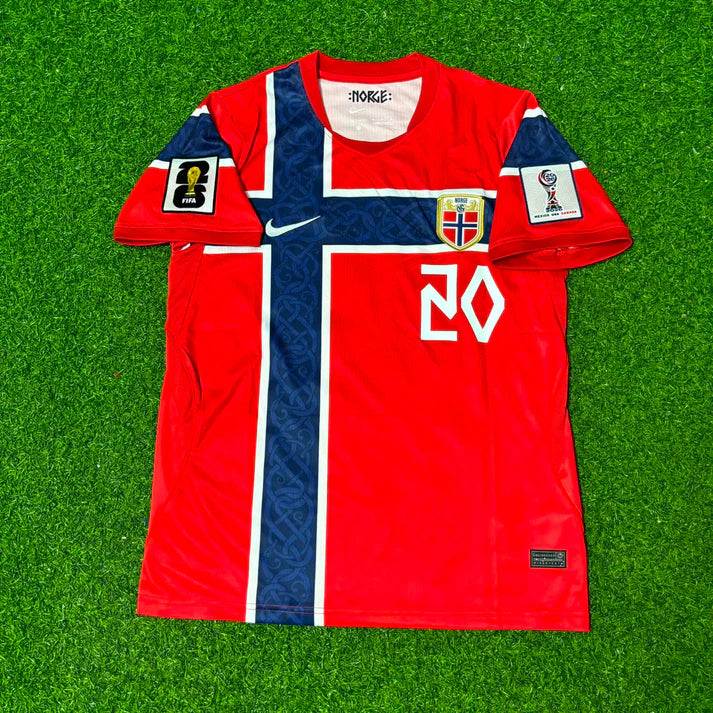 2026 WORLD CUP ANTONIO NUSA TEAM NORWAY RED JERSEY