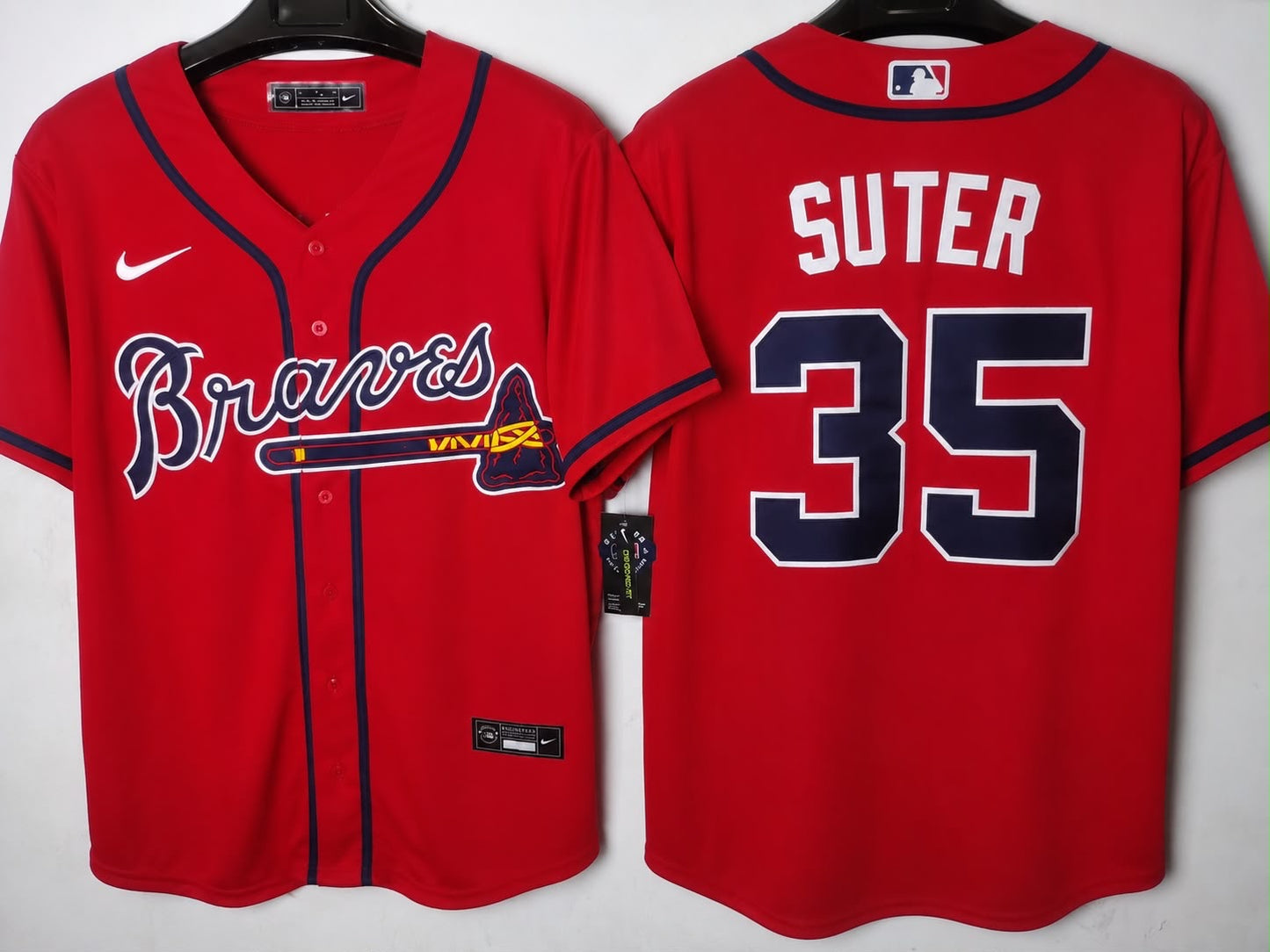 ATLANTA BRAVES BRENT SUTER RED JERSEY