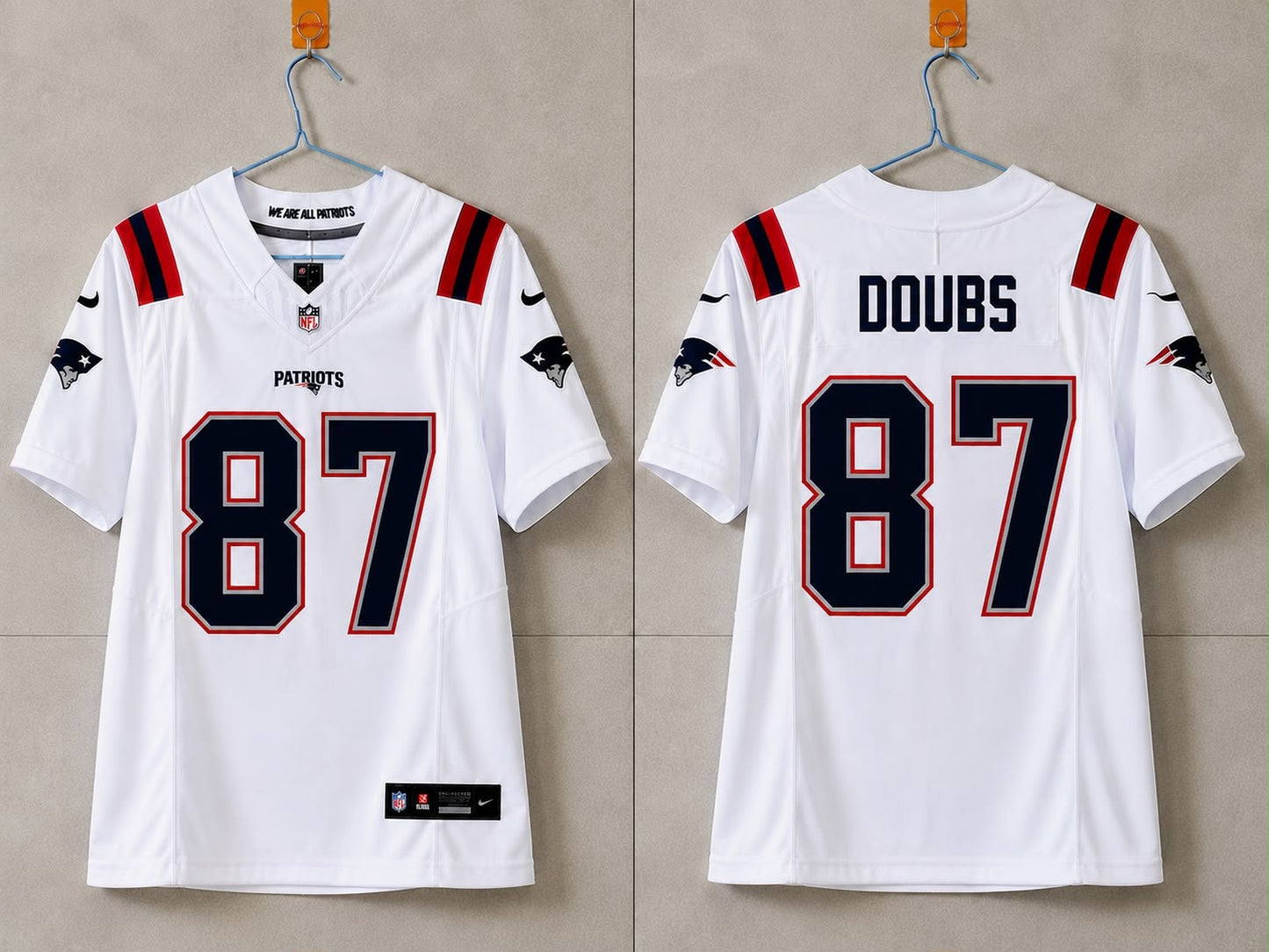 NEW ENGLAND PATRIOTS ROMEO DOUBS WHITE JERSEY