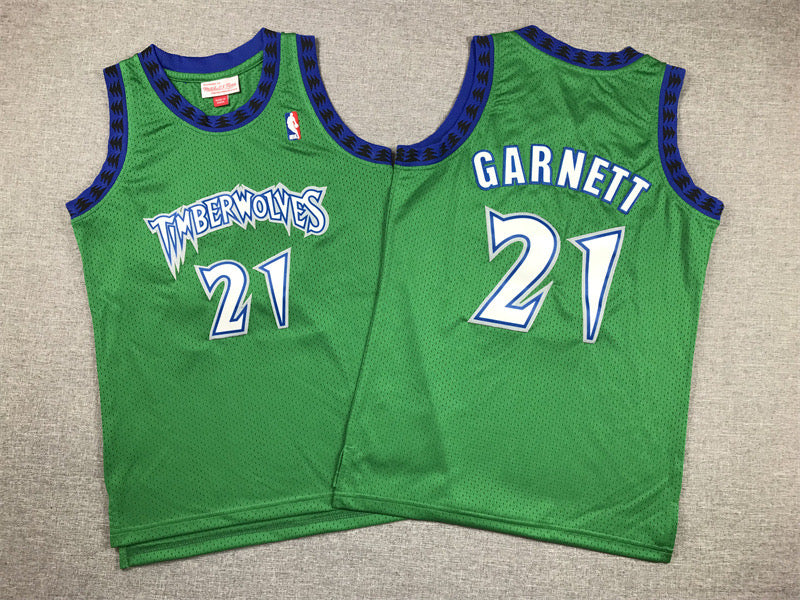 MINNESOTA TIMBERWOLVES KEVIN GARNETT GREEN VINTAGE JERSEY