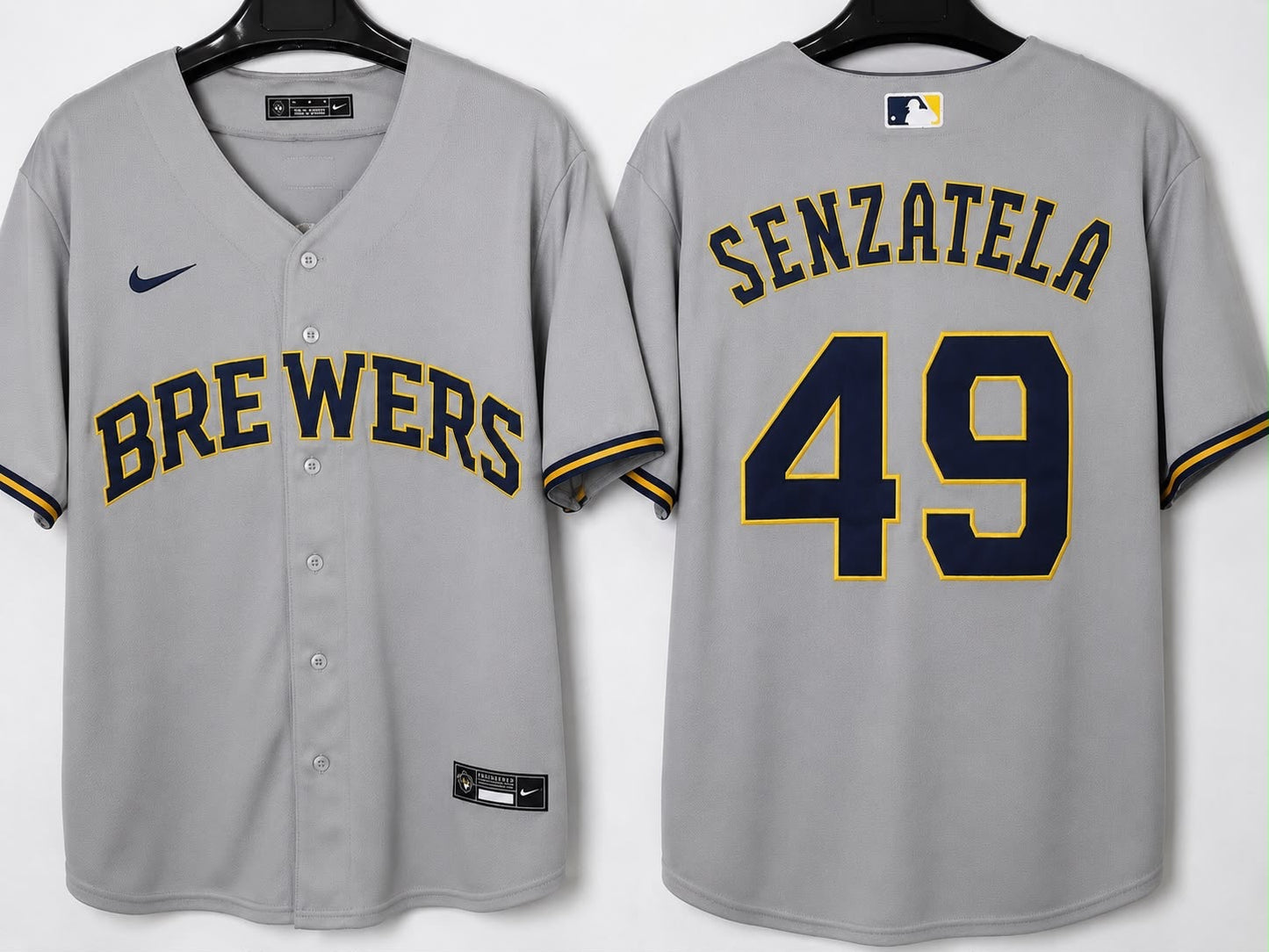 MILWAUKEE BREWERS ANTONIO SEZATELA GREY JERSEY
