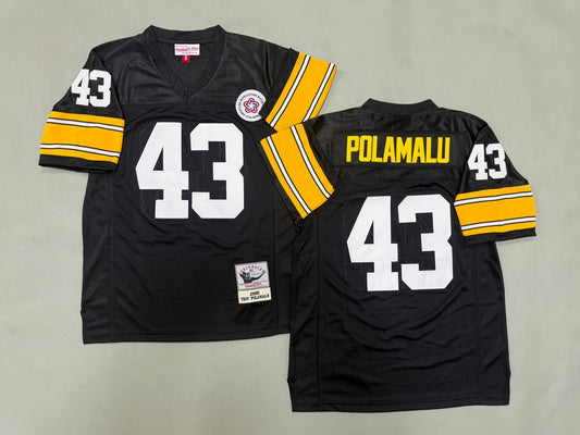 PITTSBURGH STEELERS TROY POLAMALU BLACK VINTAGE JERSEY
